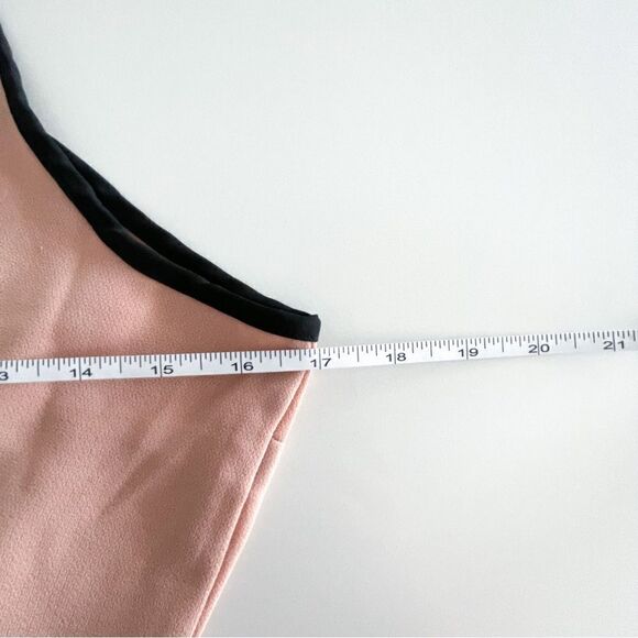 Asos Influence Jumpsuit Choker Culotte Blush Women's 8 Black Trim Back Zip - Picture 8 of 12